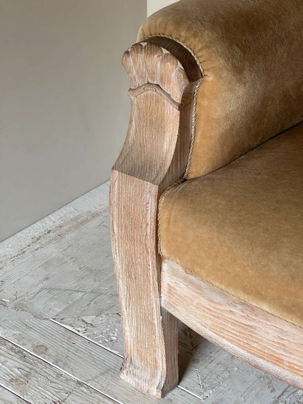 Early 20th Century Limed Oak Danish Sofa View IX