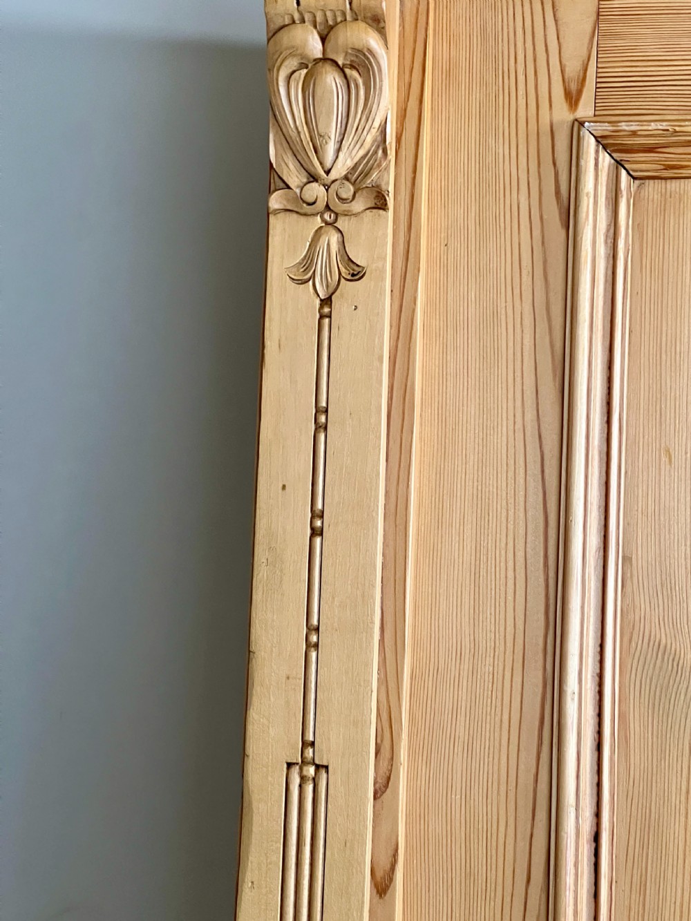 A Continental Pine Art Nouveau Knockdown Wardrobe View IX