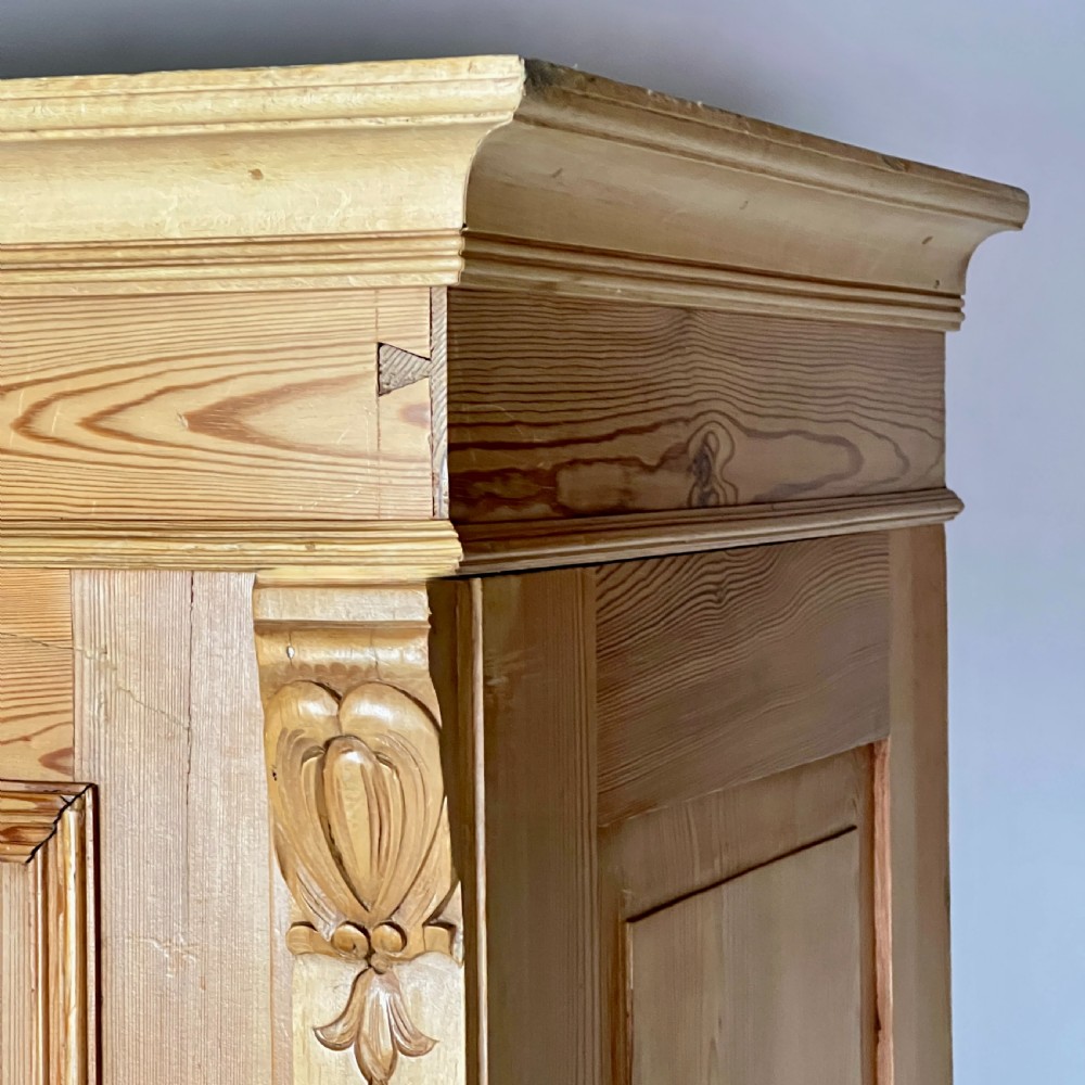 A Continental Pine Art Nouveau Knockdown Wardrobe View X