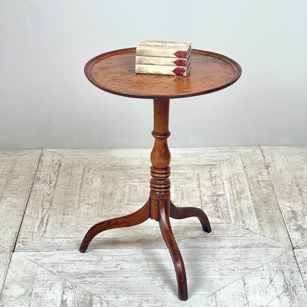 A Late Georgian Fruitwood Tilt Top Wine Table