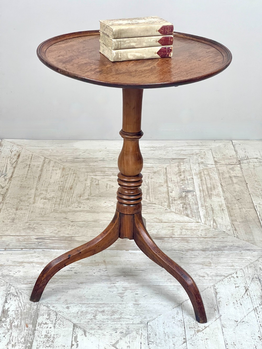 A Late Georgian Fruitwood Tilt Top Wine Table View III