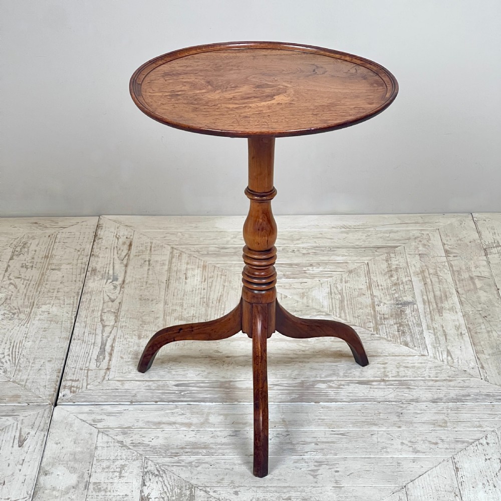 A Late Georgian Fruitwood Tilt Top Wine Table View IV