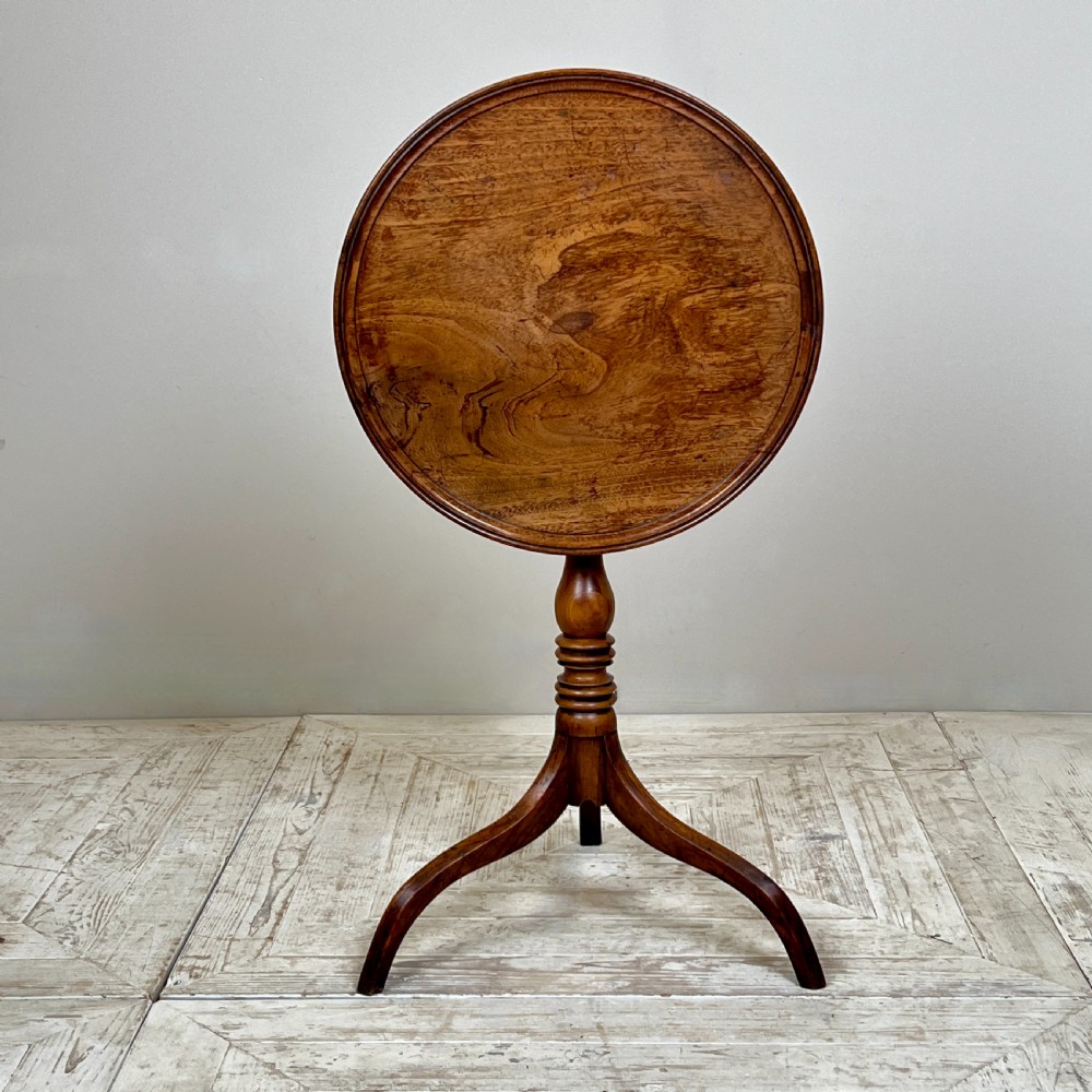 A Late Georgian Fruitwood Tilt Top Wine Table View V