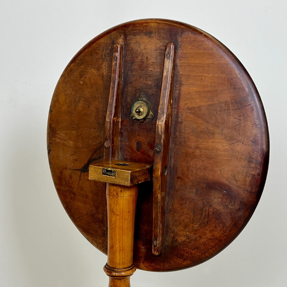 A Late Georgian Fruitwood Tilt Top Wine Table View VI