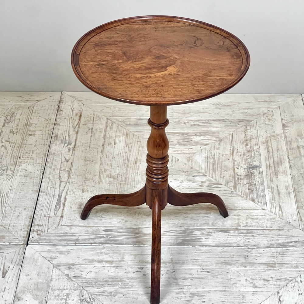 A Late Georgian Fruitwood Tilt Top Wine Table View VIII