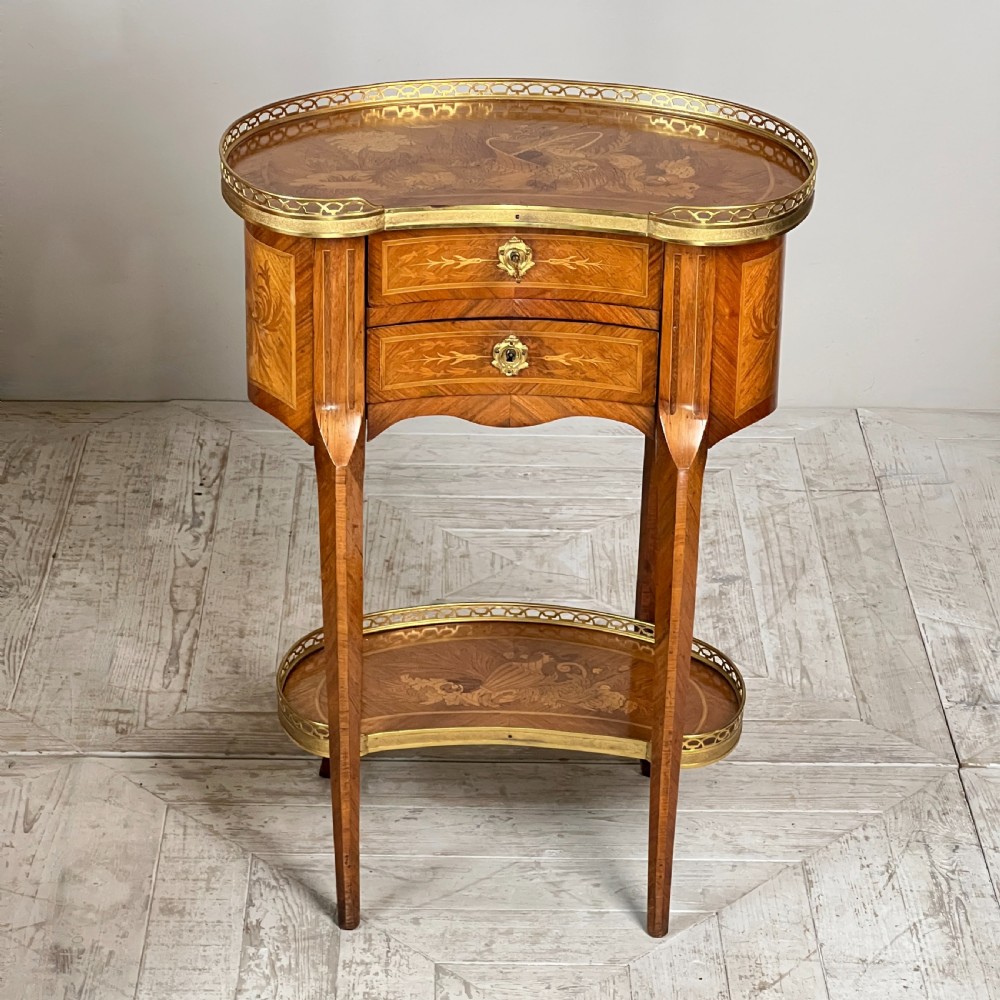 A French Kingwood And Marquetry Inlaid Kidney Shaped Side Table View II