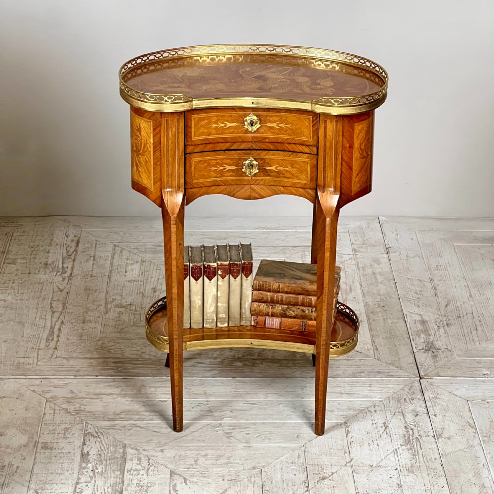 A French Kingwood And Marquetry Inlaid Kidney Shaped Side Table View IV