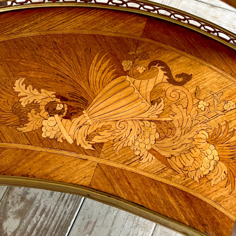 A French Kingwood And Marquetry Inlaid Kidney Shaped Side Table View VII