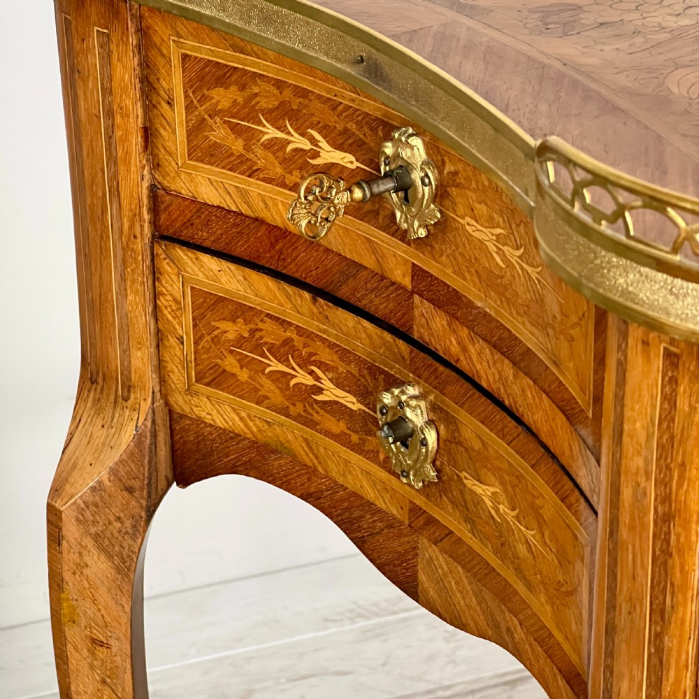 A French Kingwood And Marquetry Inlaid Kidney Shaped Side Table View VIII