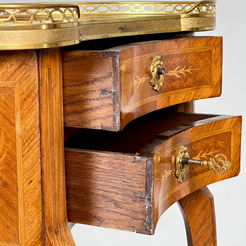 A French Kingwood And Marquetry Inlaid Kidney Shaped Side Table View IX