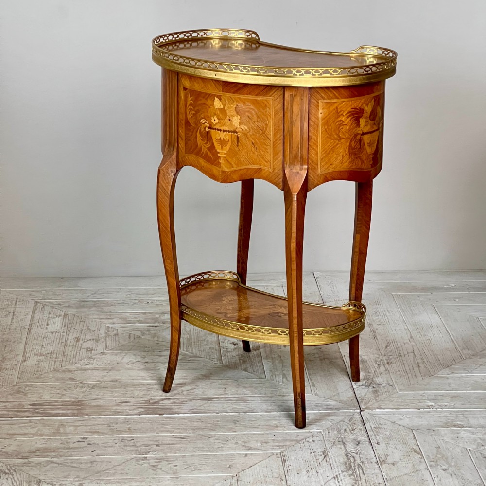 A French Kingwood And Marquetry Inlaid Kidney Shaped Side Table View X