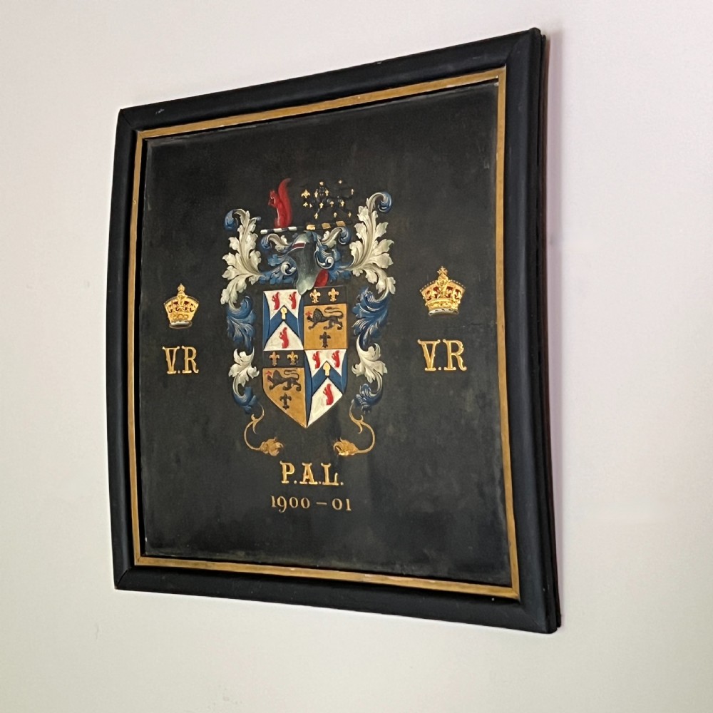 A Framed Hand Painted Coat Of Arms Coach Panel Circa 1900 View II