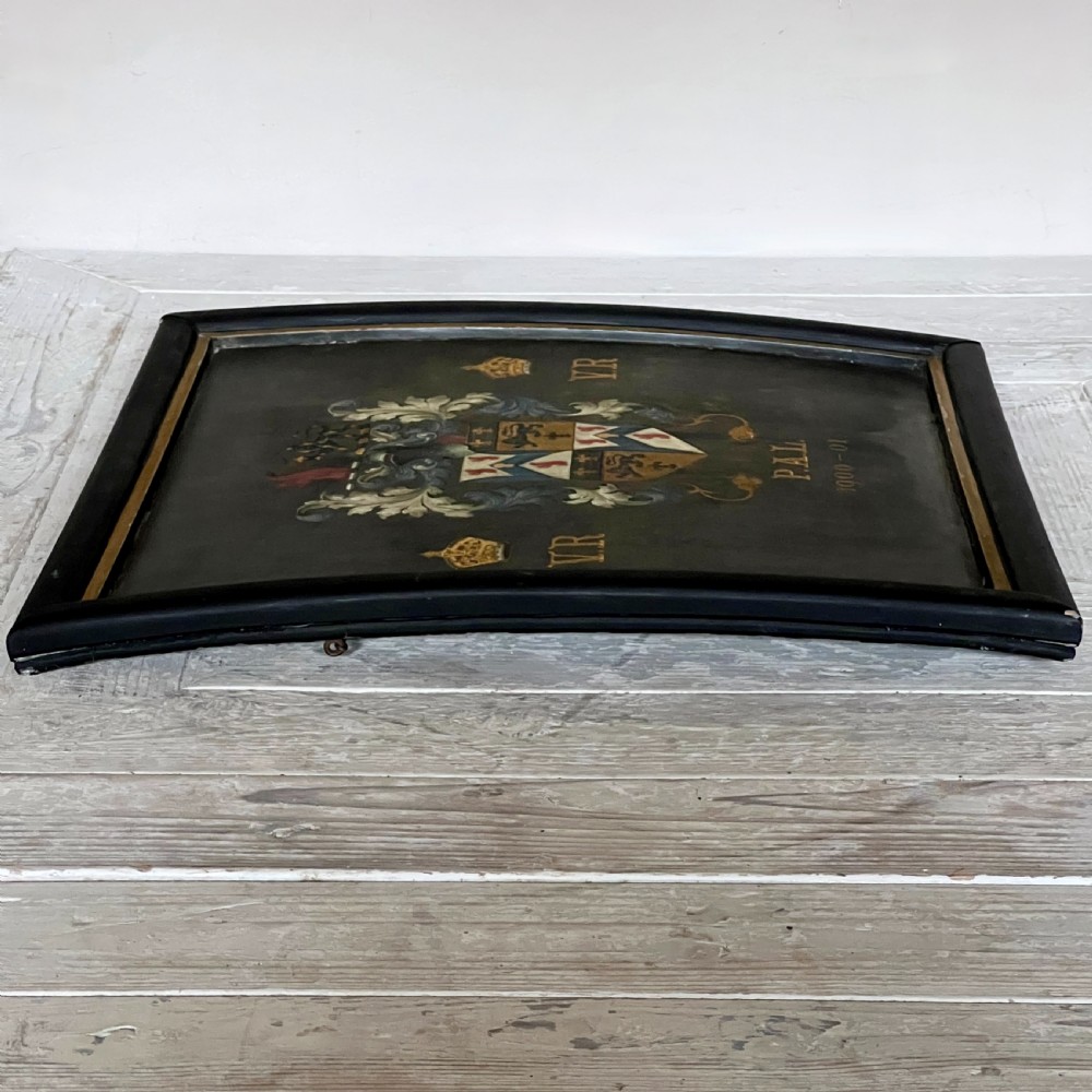 A Framed Hand Painted Coat Of Arms Coach Panel Circa 1900 View VII