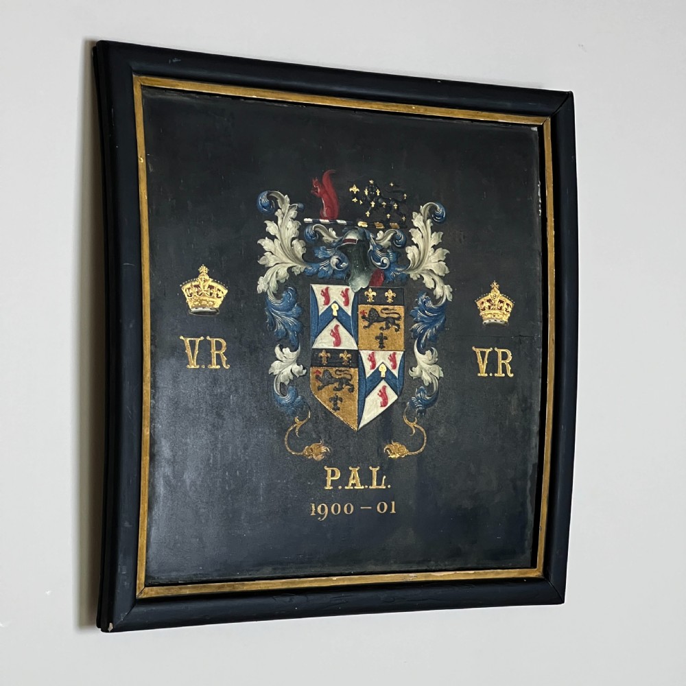 A Framed Hand Painted Coat Of Arms Coach Panel Circa 1900 View IX