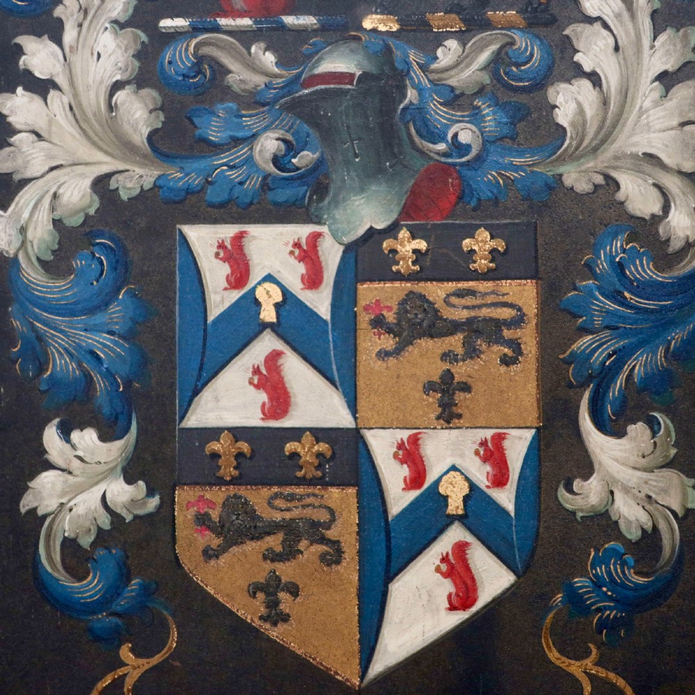 A Framed Hand Painted Coat Of Arms Coach Panel Circa 1900 View X