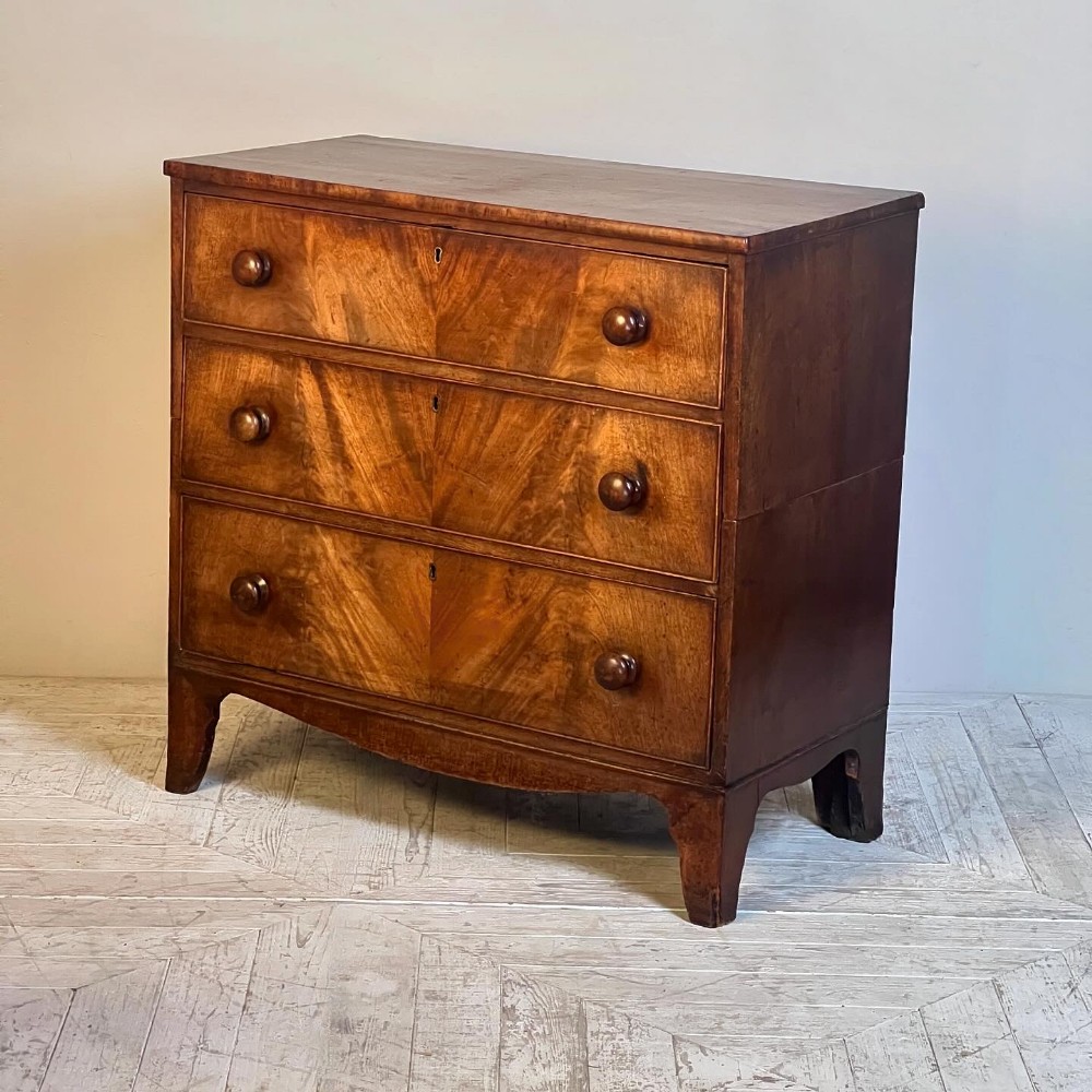 Small Georgian Mahogany And Oak Chest Of Drawers