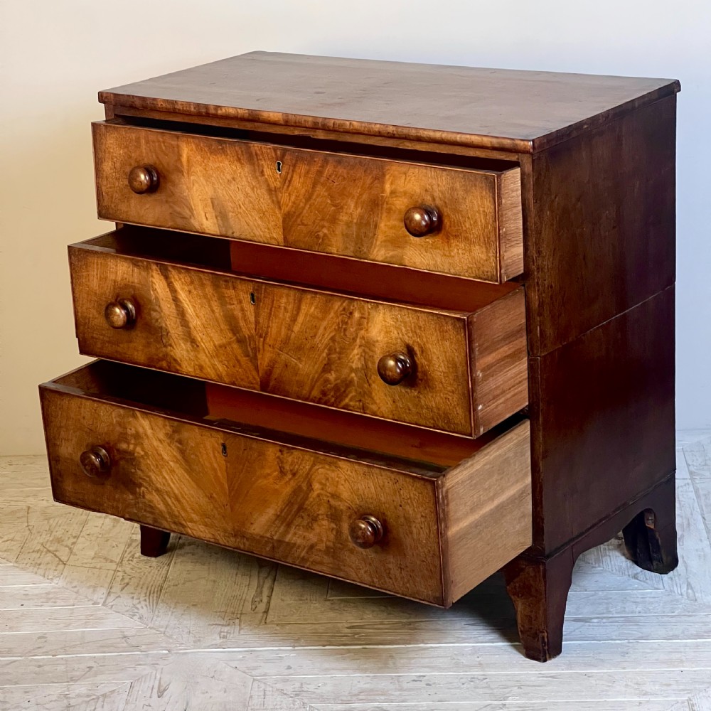 Small Georgian Mahogany And Oak Chest Of Drawers View IV