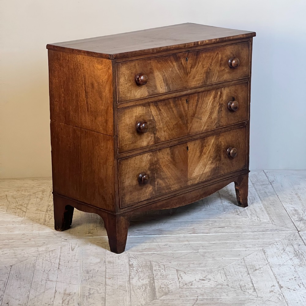 Small Georgian Mahogany And Oak Chest Of Drawers View V