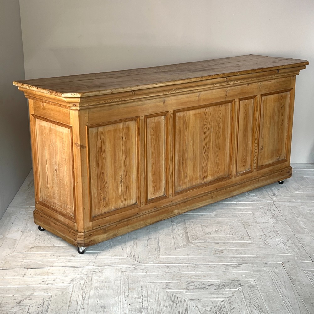Vintage French Pine Haberdashery Shop Counter  View II