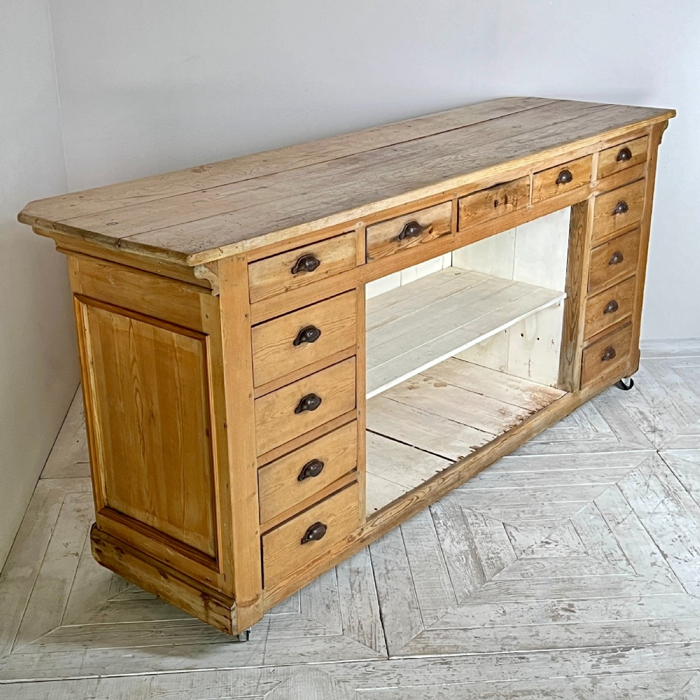 Vintage French Pine Haberdashery Shop Counter  View VIII