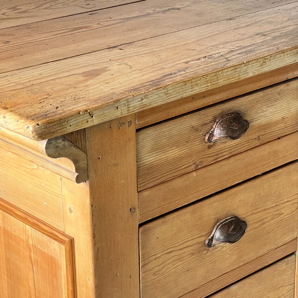 Vintage French Pine Haberdashery Shop Counter  View X