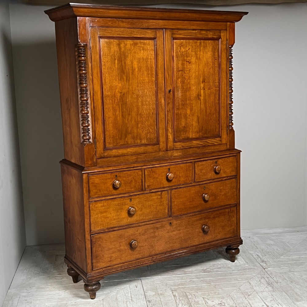 19Th Century Welsh Oak Housekeepers Cupboard Or Linen Press View VII