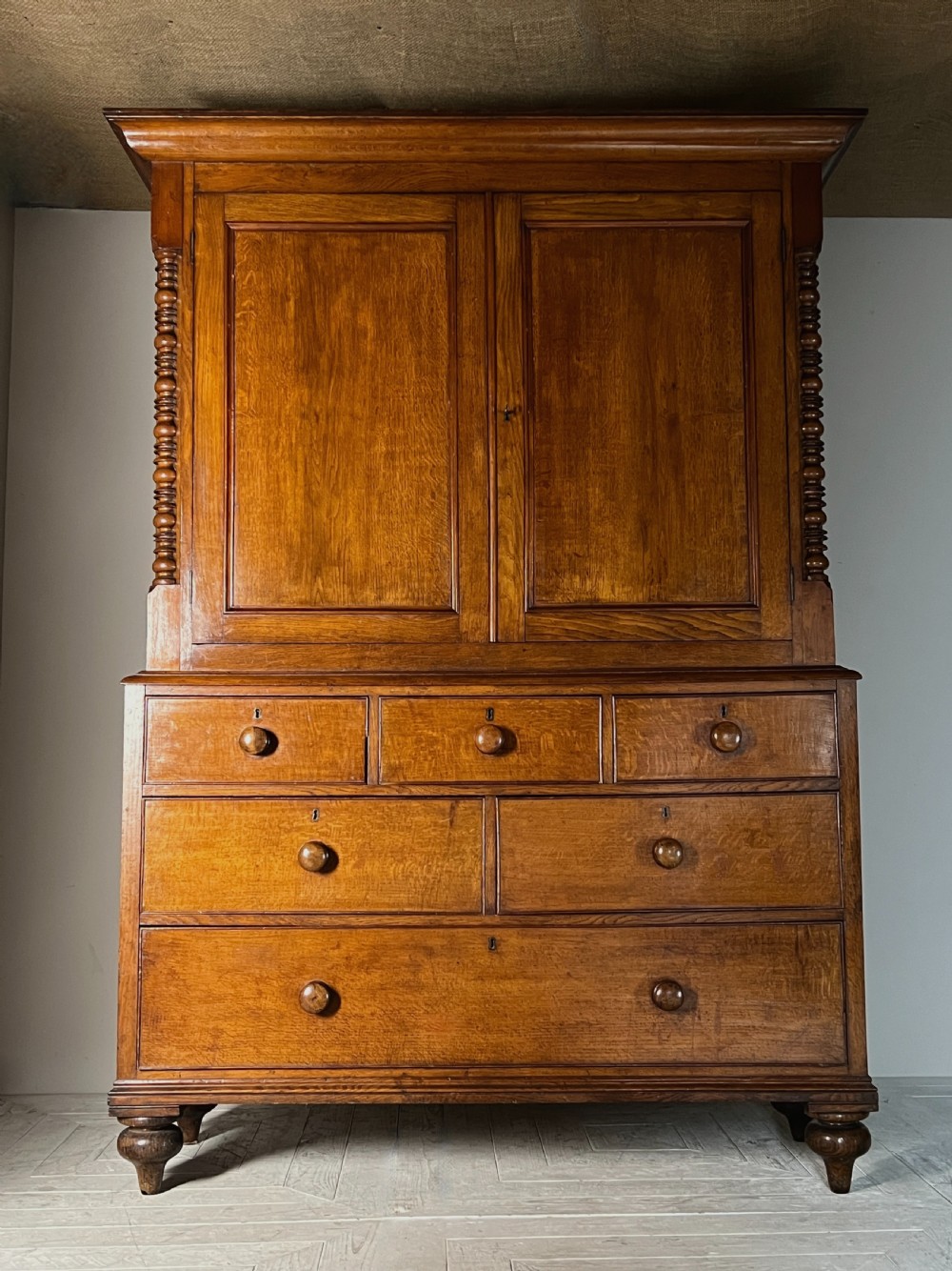19Th Century Welsh Oak Housekeepers Cupboard Or Linen Press View XII