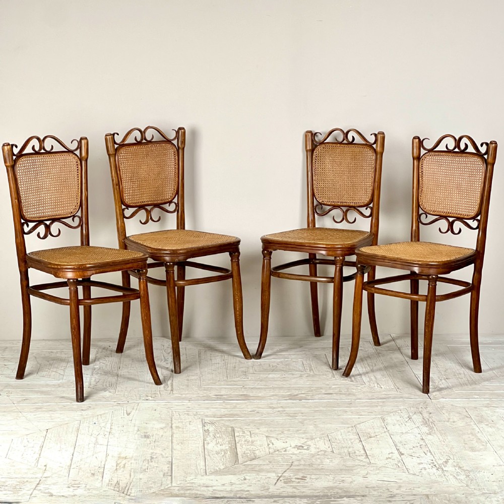 A Quartet Of Early C20th Bentwood And Cane Chairs By Josef Hoffmann View II