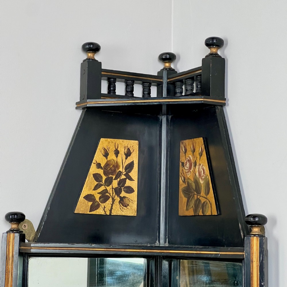 Late C19th Aesthetic Movement Ebonised And Mirrored Corner Shelf View V