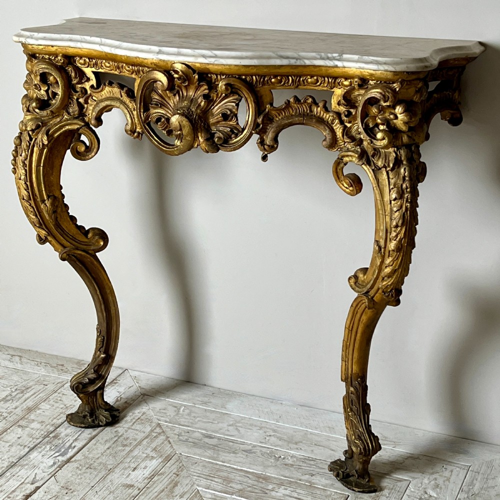 A Victorian Giltwood And Marble Console Table View V