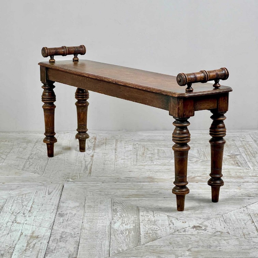 A Victorian Oak Window Seat Or Hall Bench