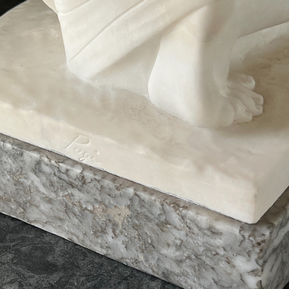 Early C20th Italian Marble Sculpture Of A Lady Bathing  View X