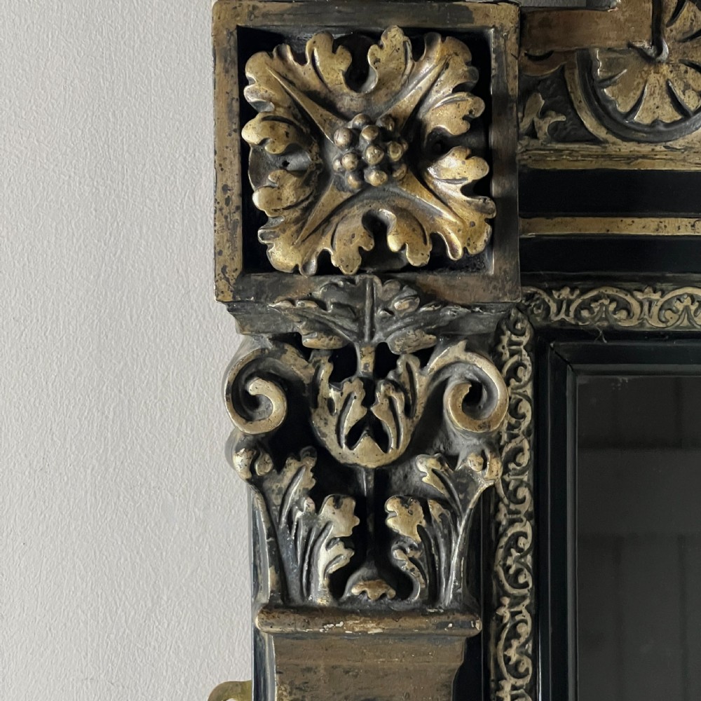 Large Antique French Ebonised & Silver Gilt Floor Or Overmantel Mirror View VIII