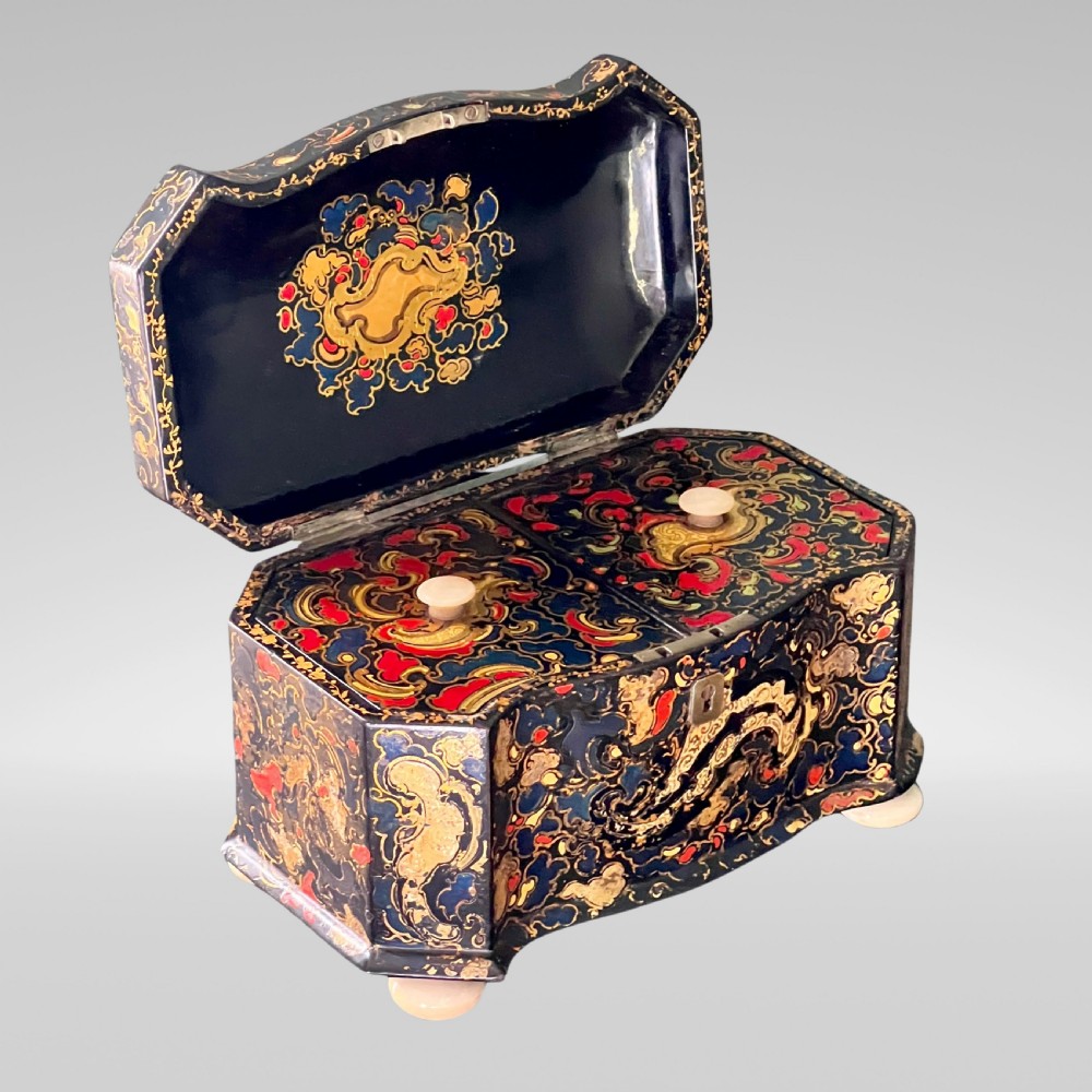 A Victorian Jennens & Bettridge Papier Mache Tea Caddy View III