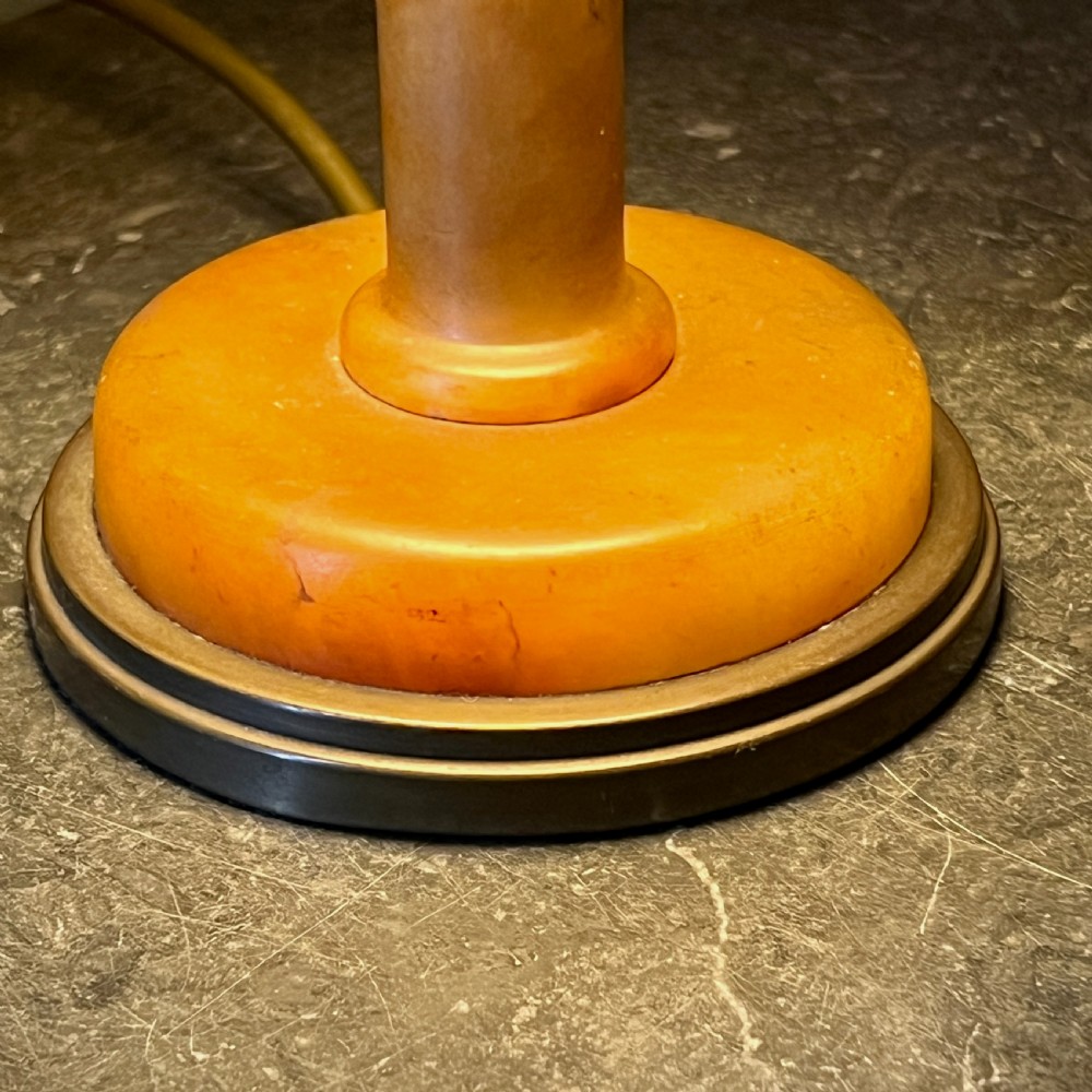 Art Deco Marble Effect Glass And Brass Table Lamp View III