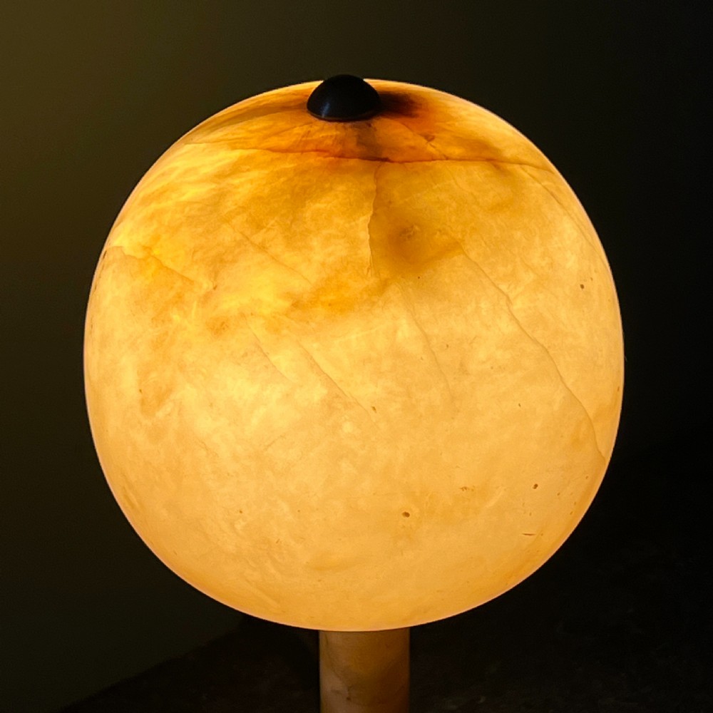 Art Deco Marble Effect Glass And Brass Table Lamp View IV