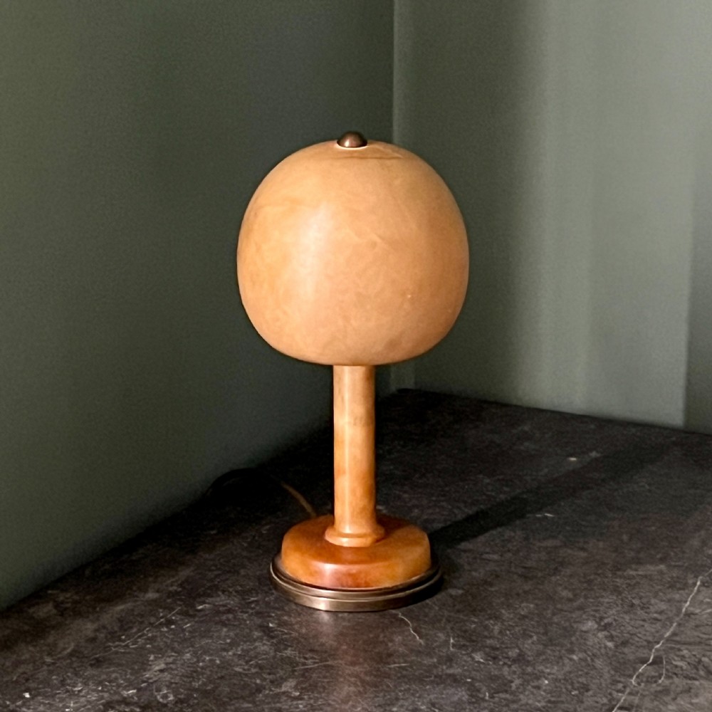 Art Deco Marble Effect Glass And Brass Table Lamp View VI