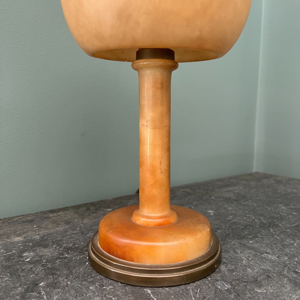 Art Deco Marble Effect Glass And Brass Table Lamp View XII