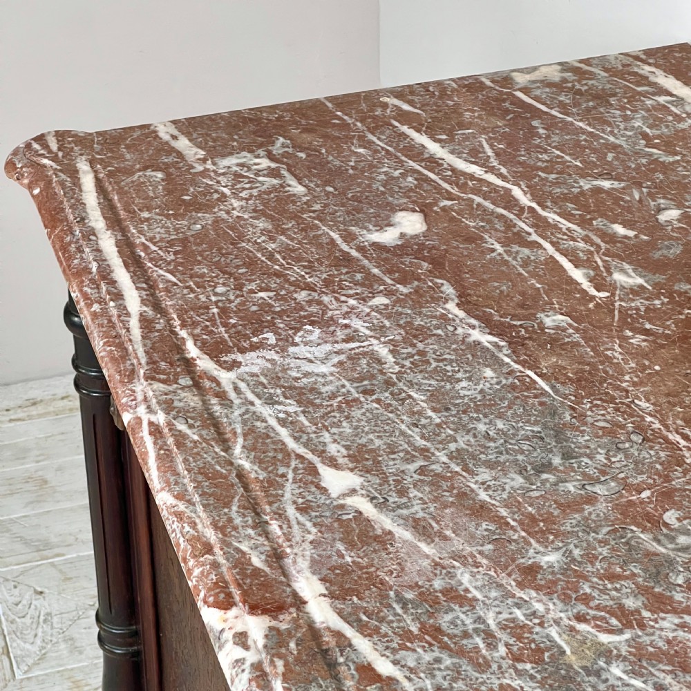 French Antique Marble Topped And Leathered Washstand View X