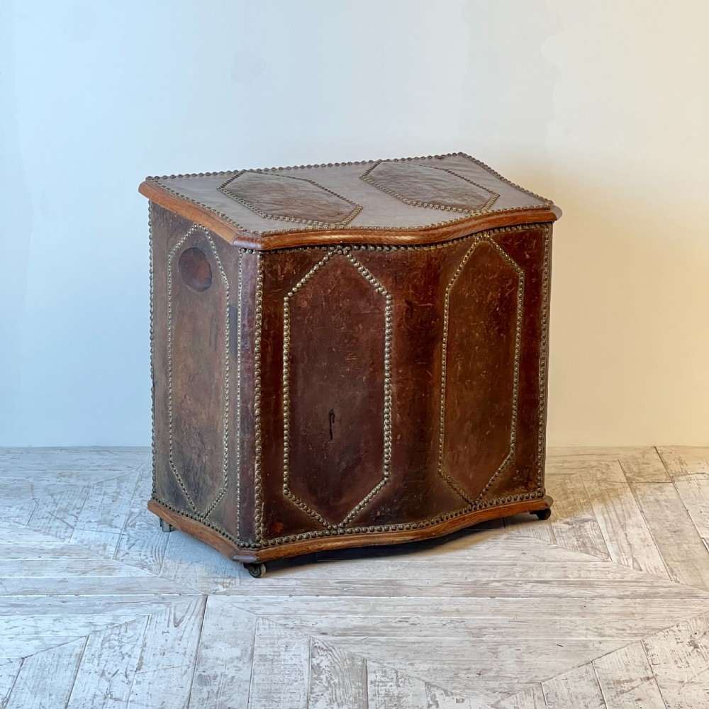 A 19th Century French Oak And Leather Log Or Storage Box