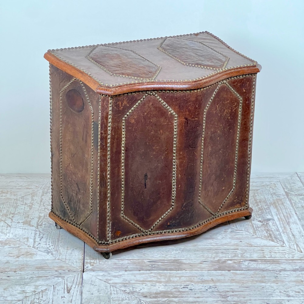 A 19th Century French Oak And Leather Log Or Storage Box View II