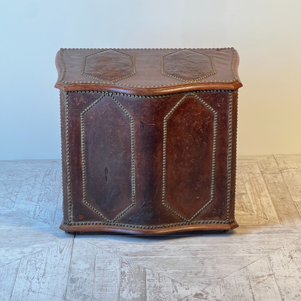 A 19th Century French Oak And Leather Log Or Storage Box View V