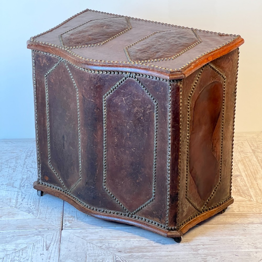 A 19th Century French Oak And Leather Log Or Storage Box View VI