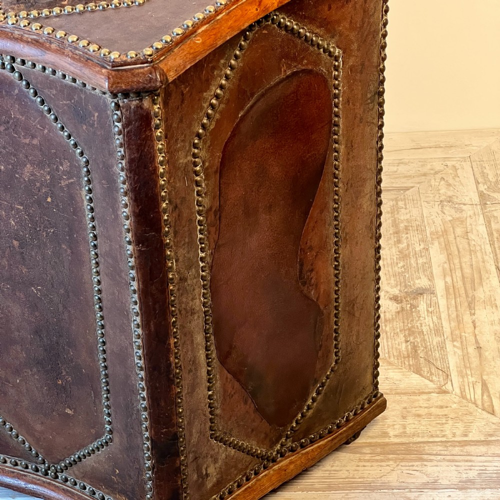 A 19th Century French Oak And Leather Log Or Storage Box View VIII