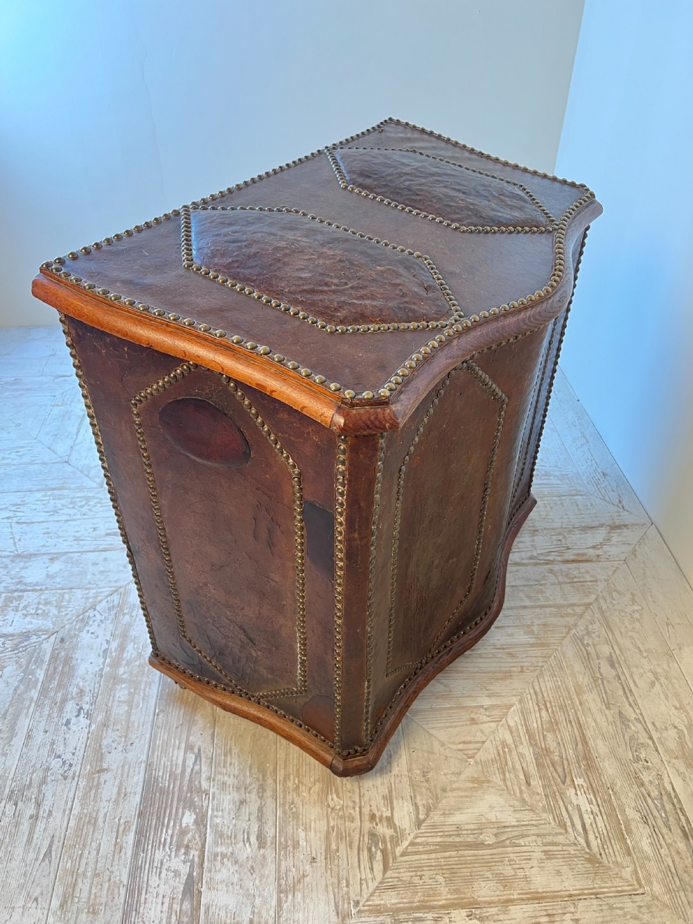 A 19th Century French Oak And Leather Log Or Storage Box View IX