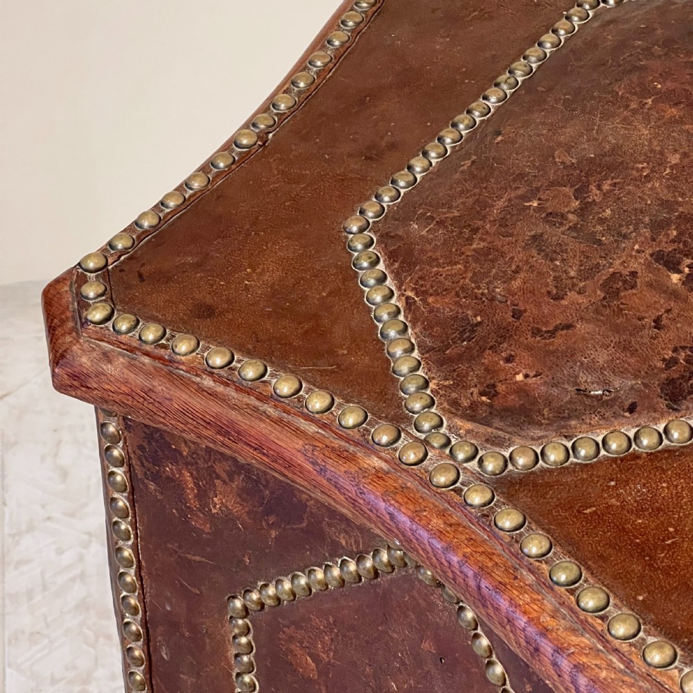 A 19th Century French Oak And Leather Log Or Storage Box View X