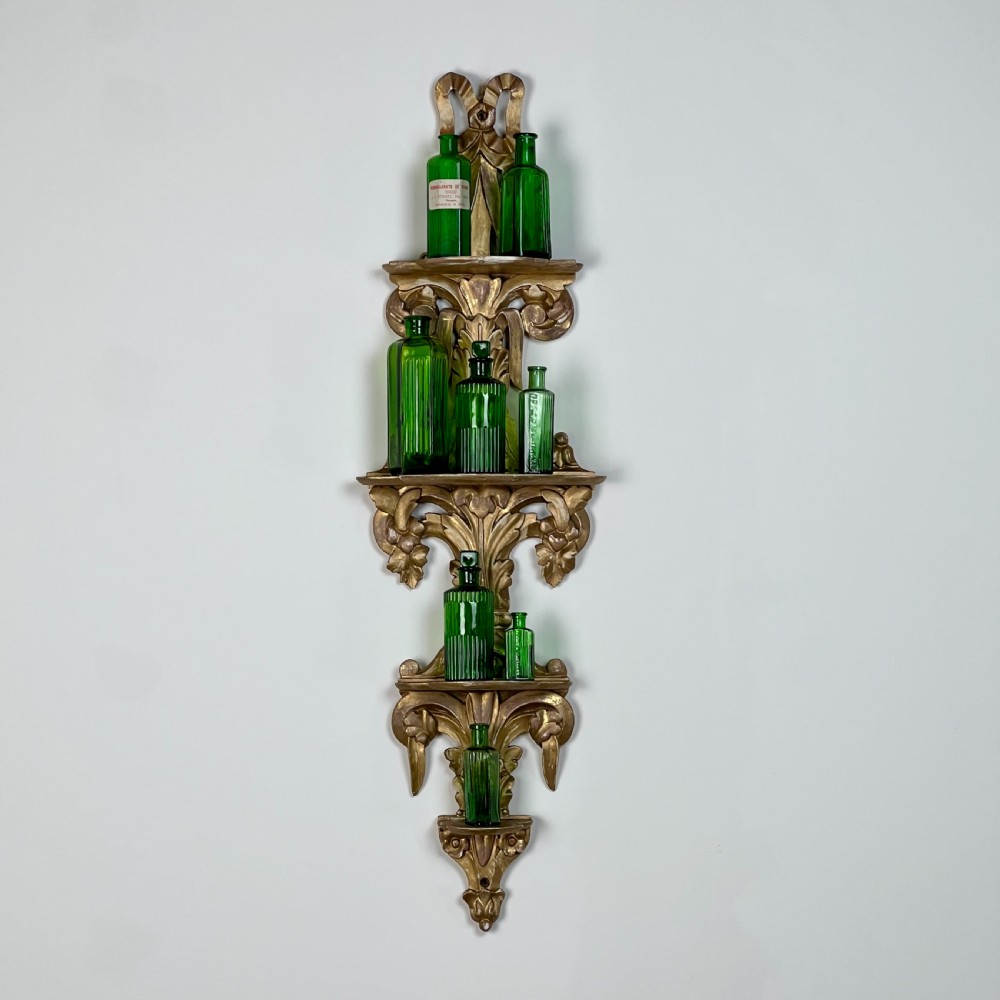 Carved Giltwood Wall Display Shelf (Pair Available) View II