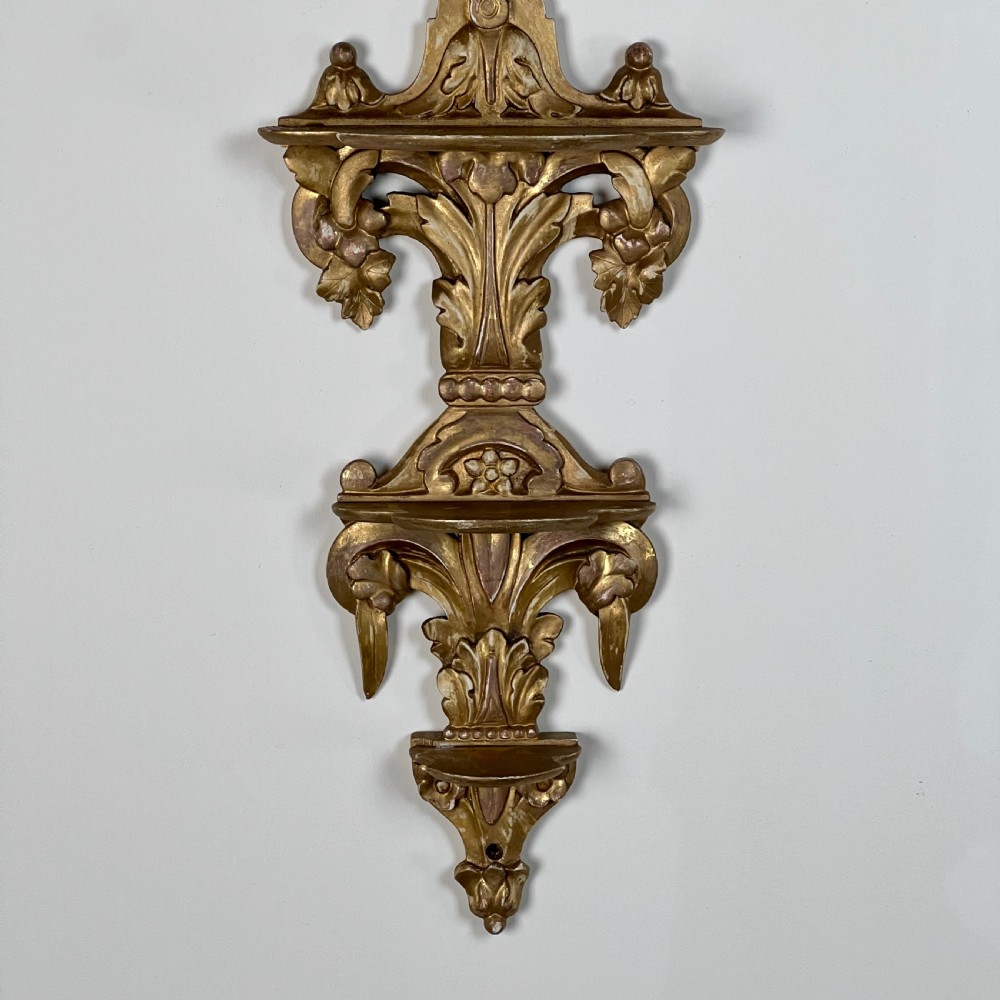 Carved Giltwood Wall Display Shelf (Pair Available) View IV