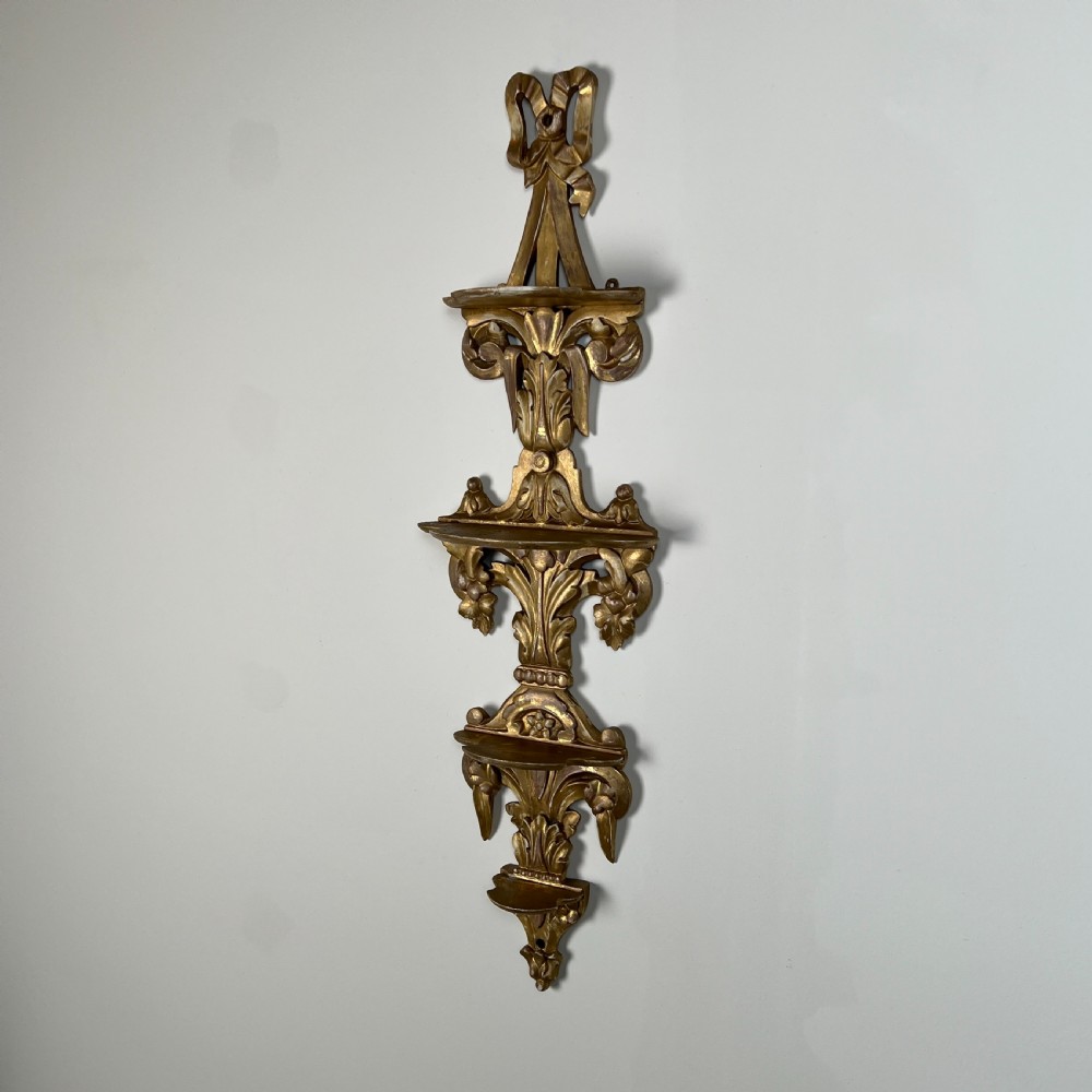 Carved Giltwood Wall Display Shelf (Pair Available) View VI