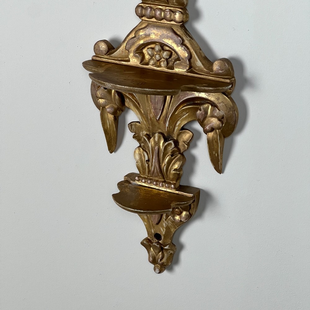 Carved Giltwood Wall Display Shelf (Pair Available) View VII